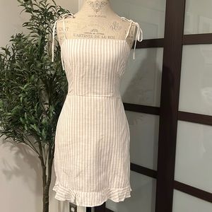 Abercrombie & Fitch Striped Cream Mini Dress